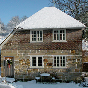 Cider house in the snow